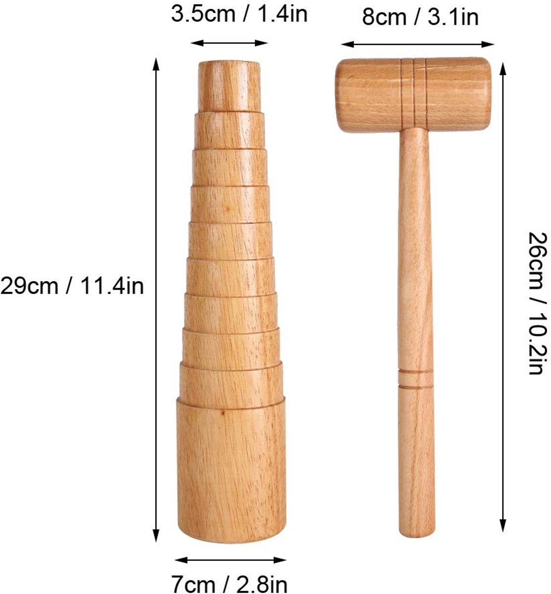 Dailygoods- Doornmeter Getrapt Ontwerp - Houten Doornmeter - Milieuvriendelijk Gereedschap - Sieraden Tang - Juwerelen - Duurzaam Materiaal