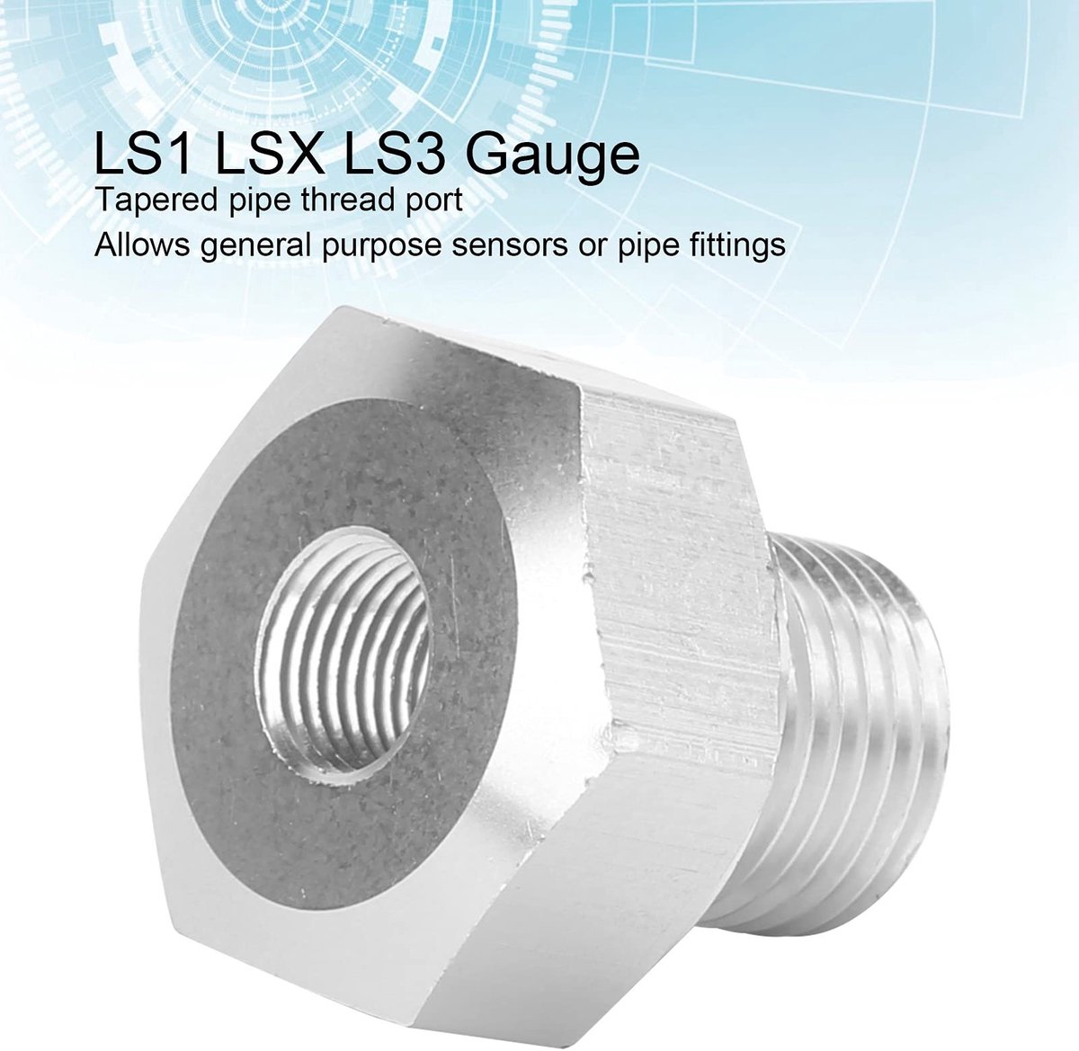 Dailygoods - M16 1.5 Adapter - Oliedruksensor - Hoogwaardig Aluminium - 1/8 - Geschikt voor GM LS Motoren - Vervangingsonderdeel