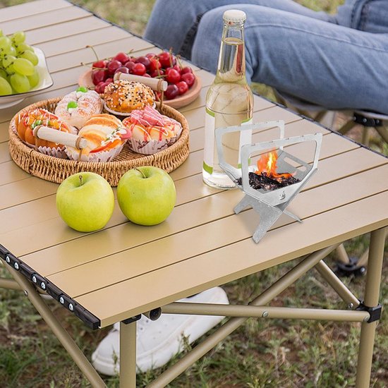 Opvouwbare Camping Keuken - Draagbare Grill - Buiten Koken - Solide Titanium Legering - 15 x 12 x 5 cm — afbeelding 3