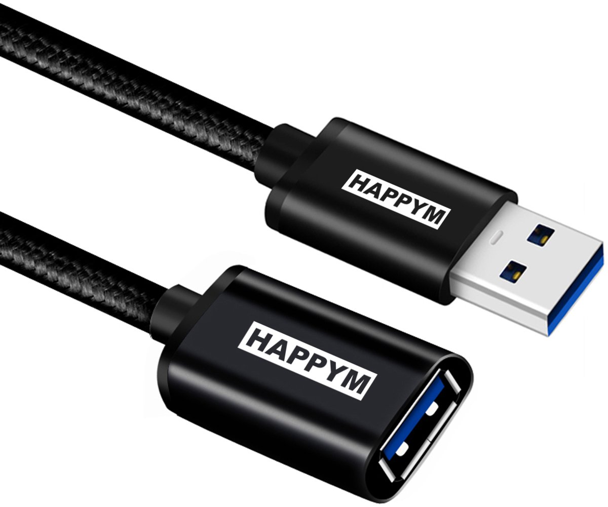 Happym USB-A Verlengkabel - USB 3.0 3A 5Gbps - 2 meter