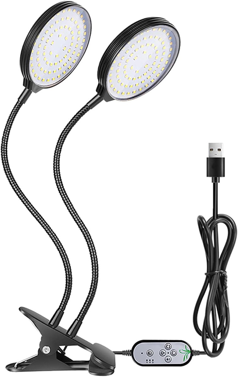 Led plantenlamp - Groeilamp USB - Planten stimuleren - Volledig spectrum - 156 leds - Zwart