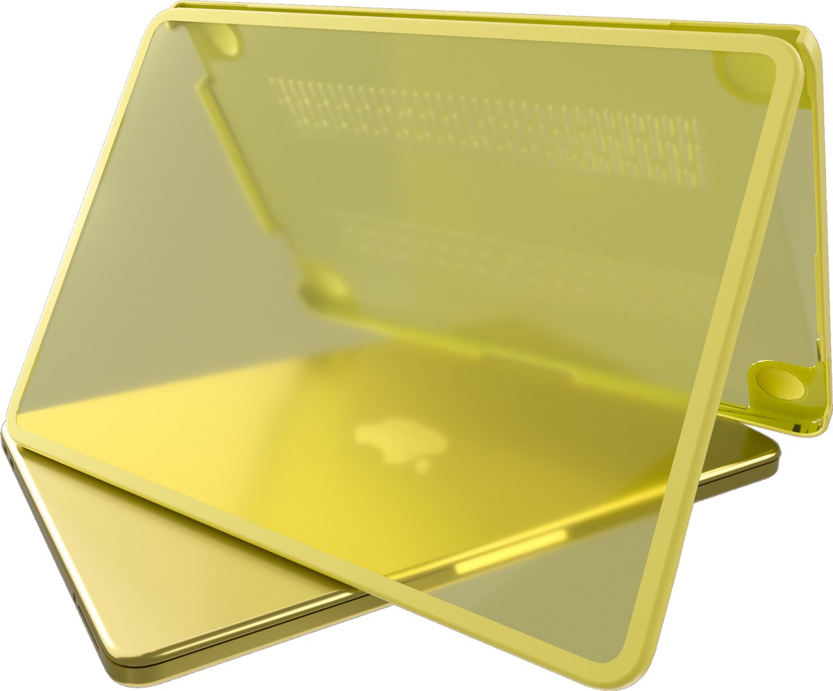 Casemania Hoes Geschikt voor MacBook Neo - Geel/Transparant - Schokbestendige Hardcase met Verstevigde Rand Geschikt voor Apple MacBook Neo A3404 met Ventilatie-openingen