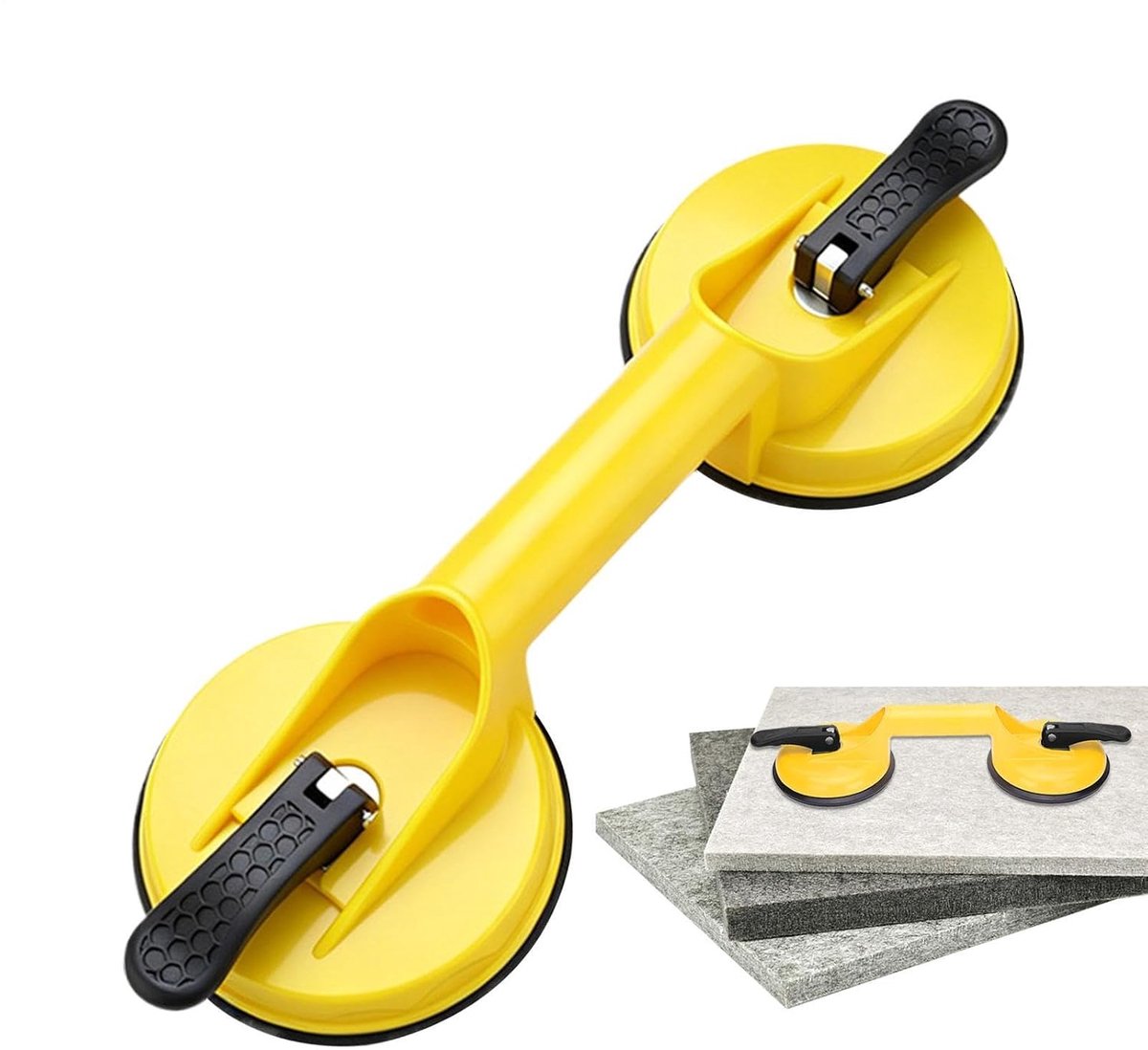 Zware Zuignappen - Vacuüm Handgrepen - Verplaatsen van Platen - Hoge Draagcapaciteit - 119 cm Diameter - Zwart