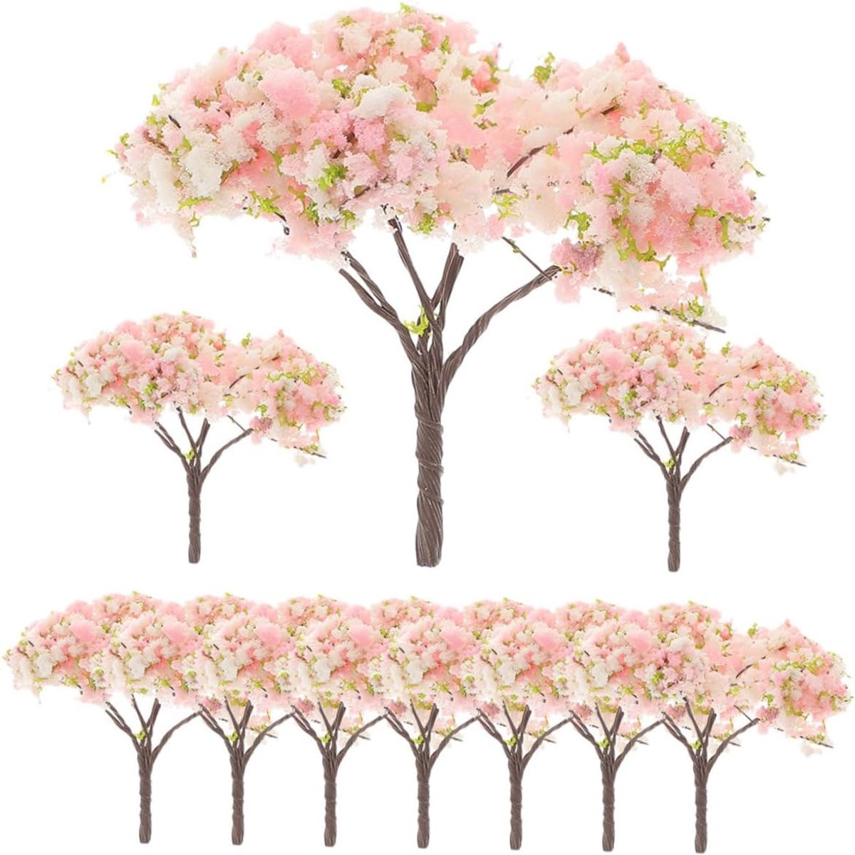 Miniatuur Boompjes - Nep Bloesem - Modelbouw Decoratie - Realistisch Ontwerp - 10 Stuks - Multicolor