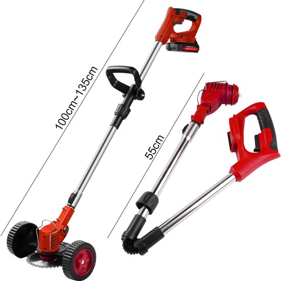 CRLYN® Grasmaaier Elektrisch - Grastrimmers met Accu - Rood van CRLYN — afbeelding 4
