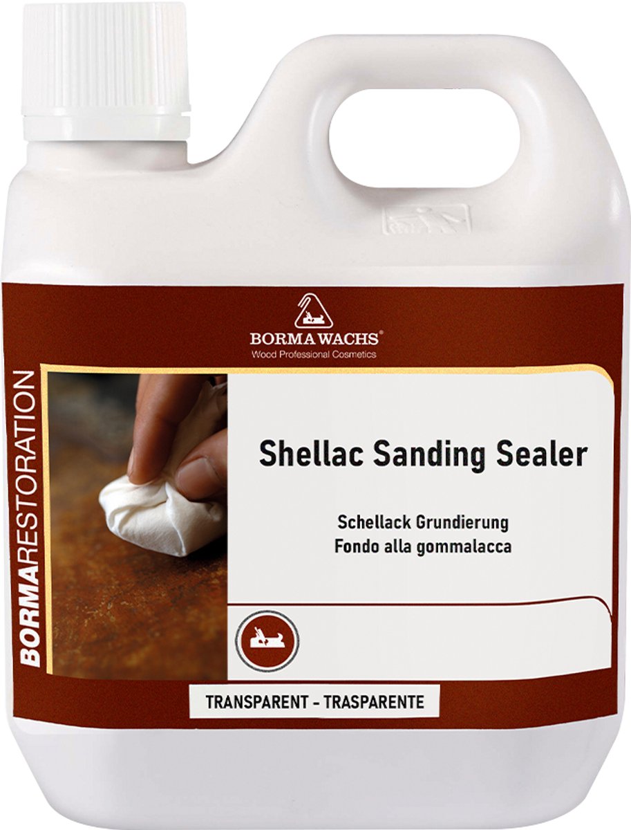 Borma Wachs Shellac Sanding Sealer (schellak poriënvuller) kleurloos 1 liter