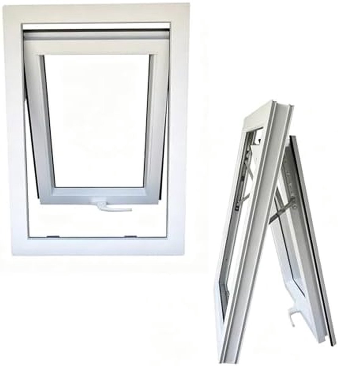 Bovenhangend raam - Draaihendel raam - Ventilatie schuur - Duurzaam aluminium - 5 cm dik - Wit