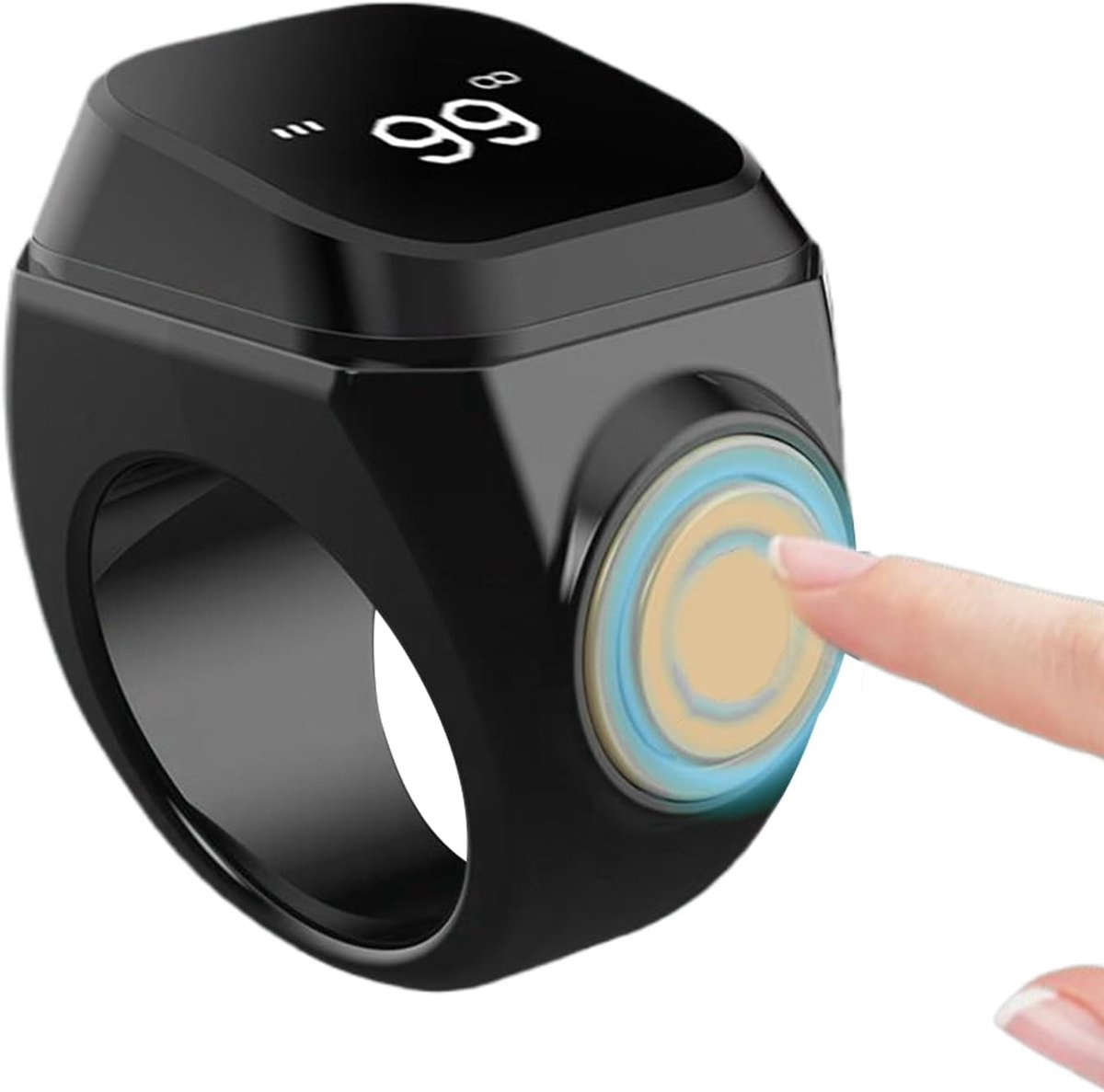 Digitale Teller Ring - Vingerteller Rondeteller - Activiteiten Monitoren - Automatische Tracking - 20mm - Zwart