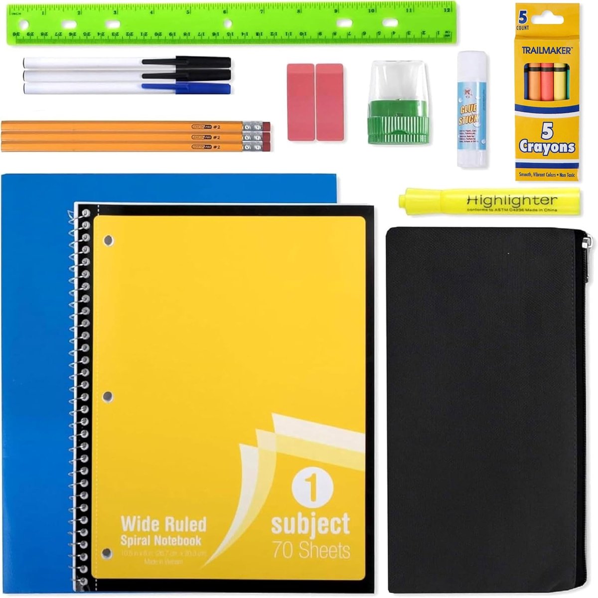Schoolbenodigdheden Set - Startpakket Leerling - Klaar voor School - Compleet Georganiseerd - 20 Delig - Assorti