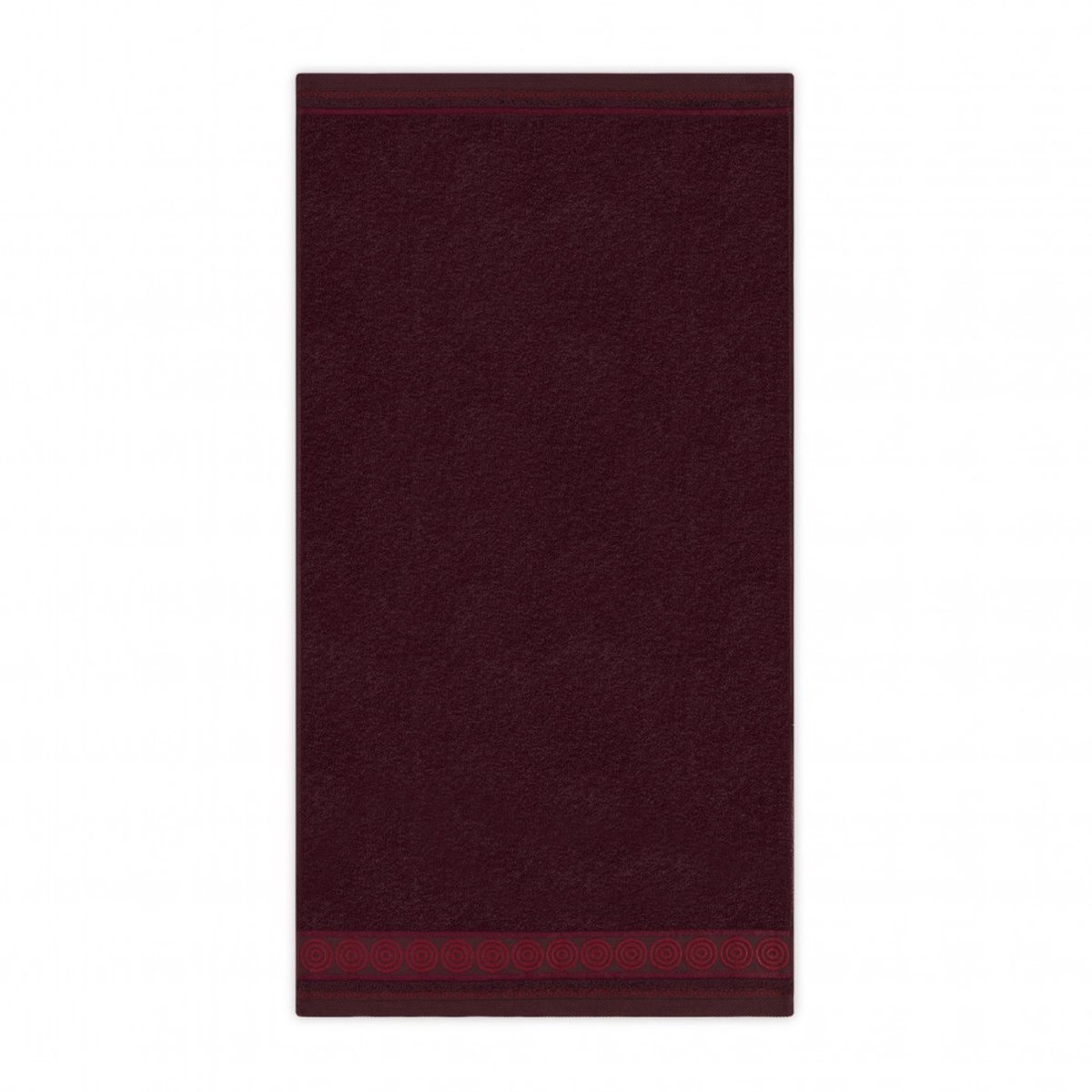 Zwoltex Rondo 2 - Handdoek - Borduurwerk - 30x50 cm - Bordo