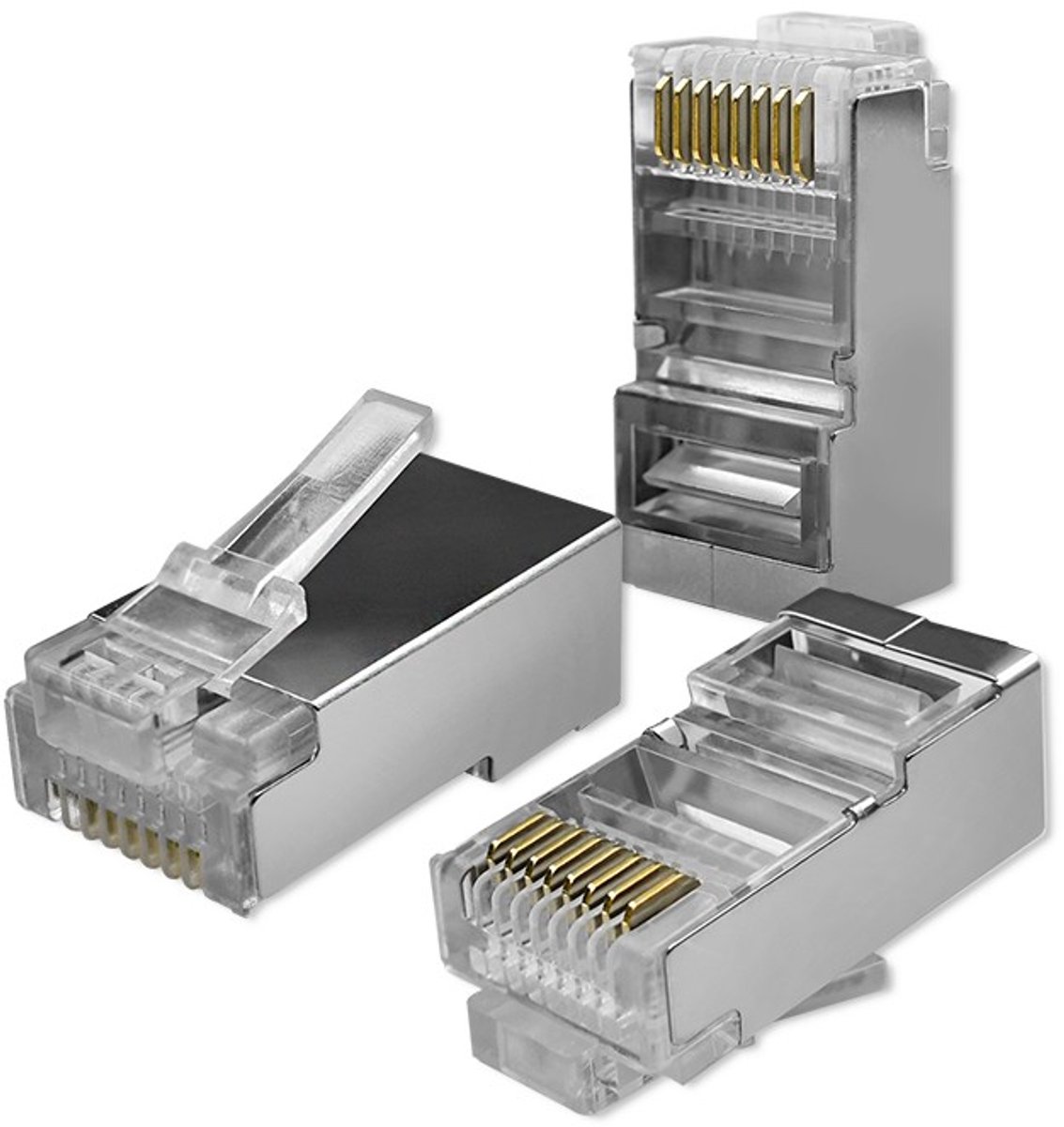 Qoltec RJ45 Pass Through - Ethernet Adapter - Cat6 FTP - Vergulde Stiften - 100 Stuks