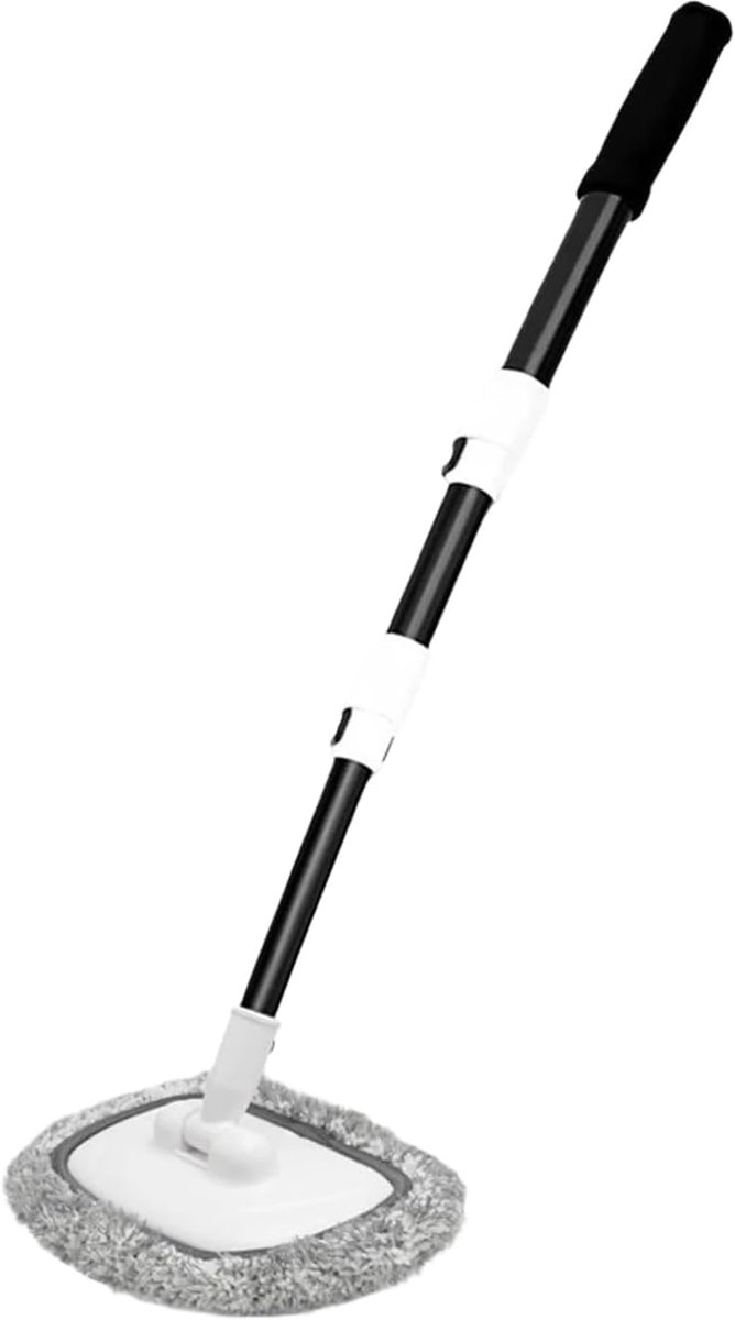 Autowasborstel Lange steel - Reinigingsmop Voertuigen - Voertuig Buitenkant Reinigen - Verstelbare Gebogen steel - 110 cm - Meerkleurig