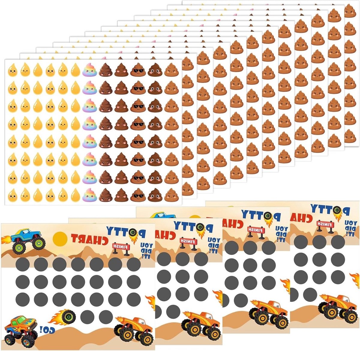 12 Stuks Plakstickers voor Zindelijkheidstraining, Poepstickers voor Kinderen, Feestdecoratie en Dagboekaccessoires voor Huisdieren