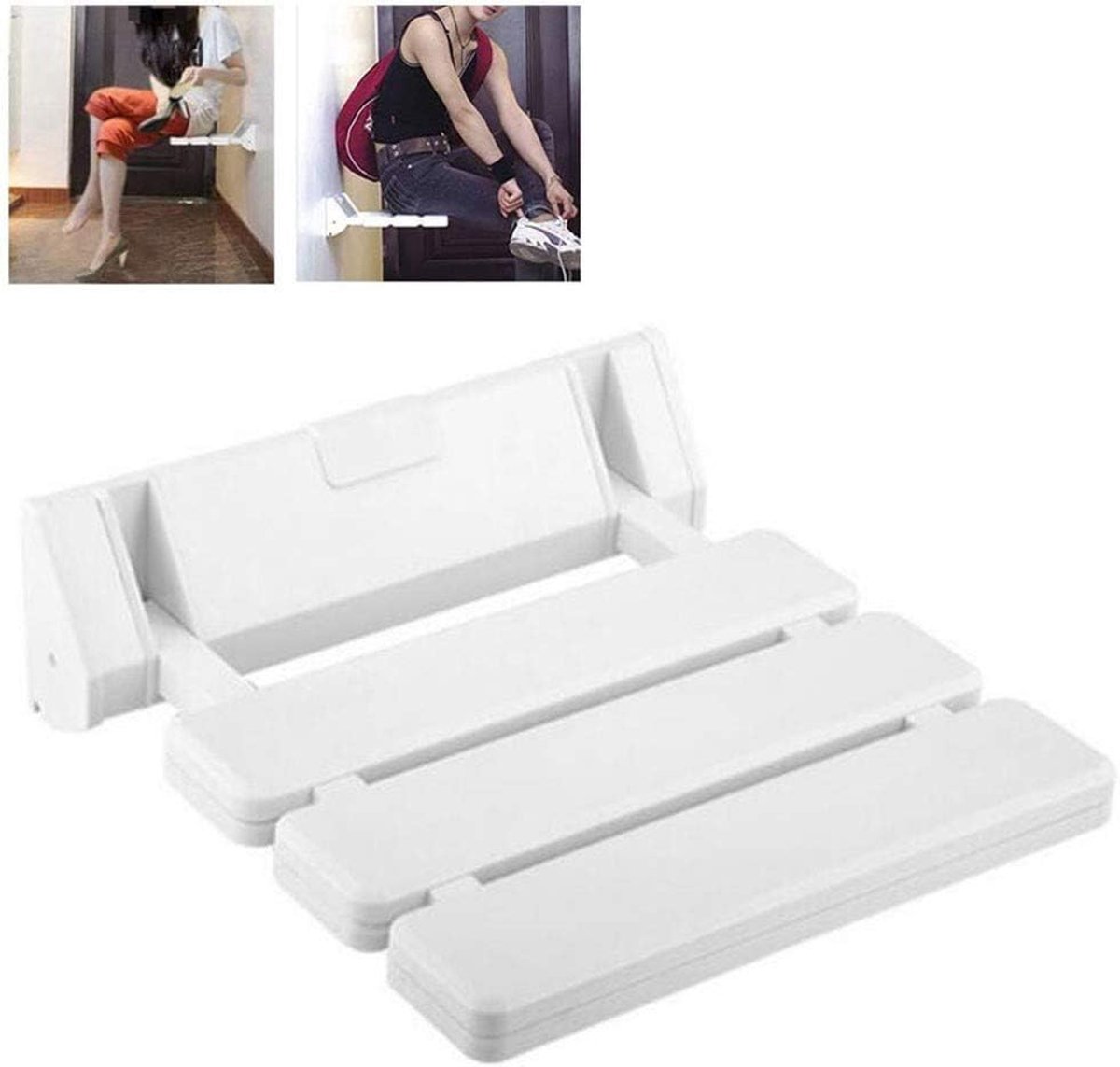Opvouwbare douchezit - Wandkruk badkamer - Veilig douchen - Ruimtebesparend ontwerp - 160 kg draaglast - Wit