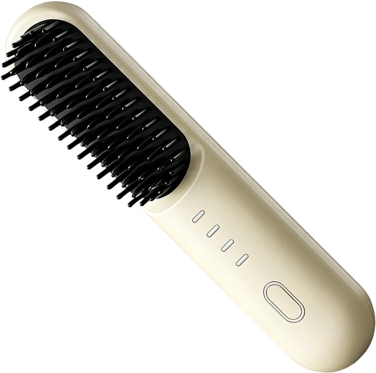 Stijltang voor dames | Oplaadbare stijltang met kamvorm en 4 temperatuurstanden | Geschikt voor dames, heren, op reis, voor kort en lang haar - Lichtgeel