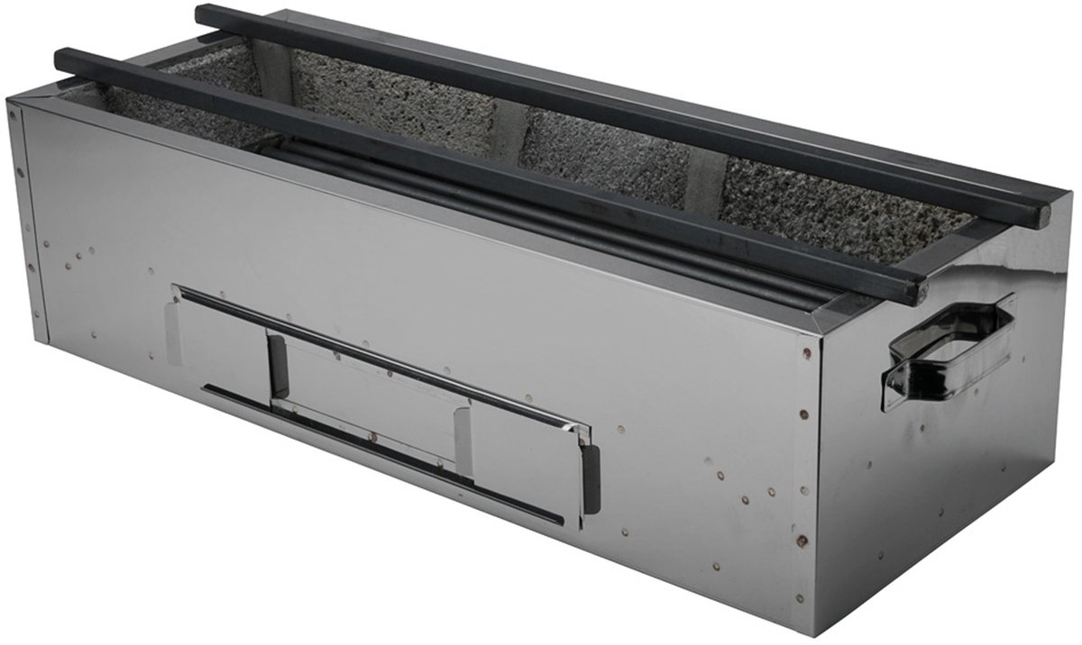 Tokyo Design Studio - Konro Grill - Yakitori Grill - RVS - 60 x 24 x 16,5 cm - Japanse BBQ - Hibachi Grill