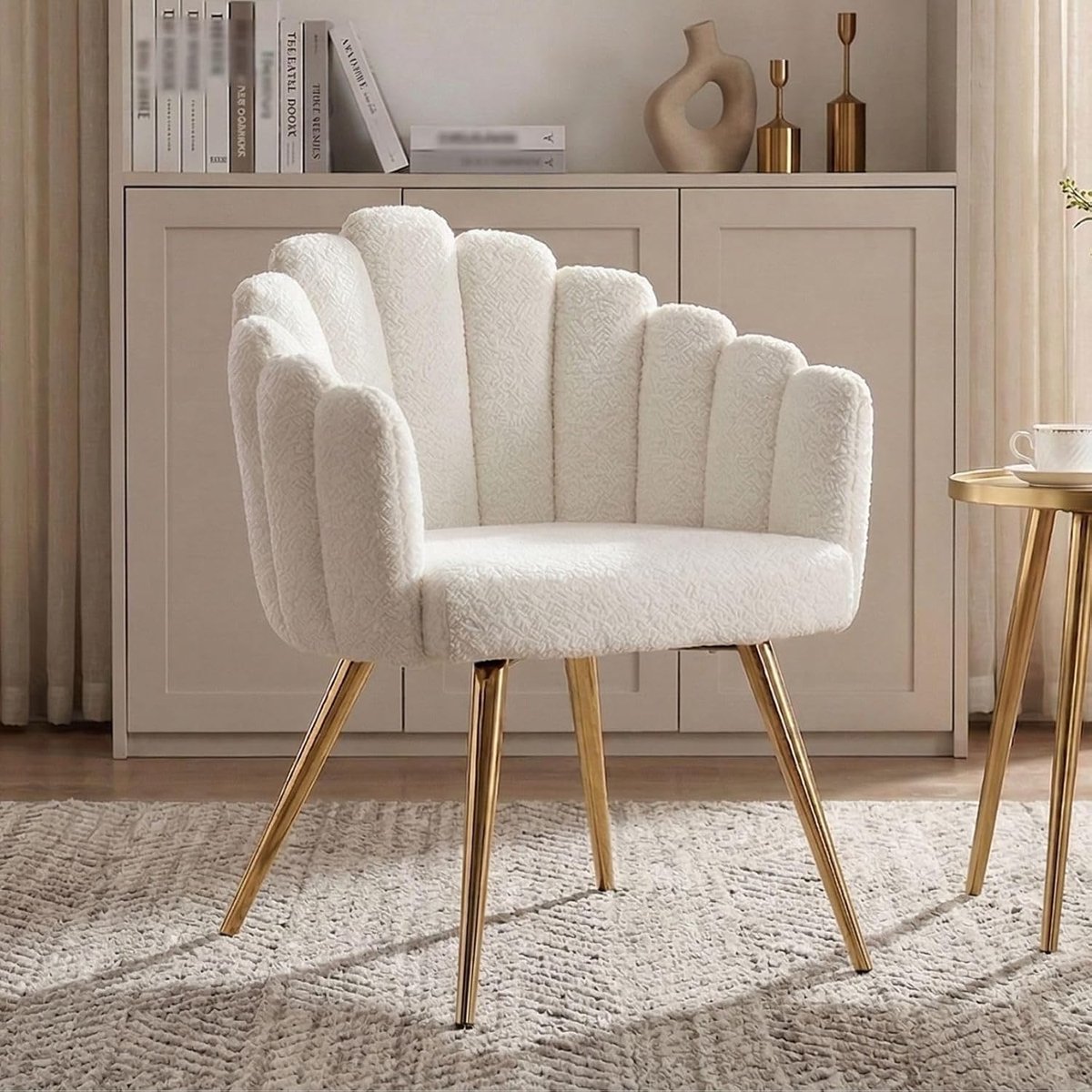 Fauteuil Kunstbont - Loungestoel Accenstoel - Woonkamer Ontspanning - Vingervorm Rugleunin