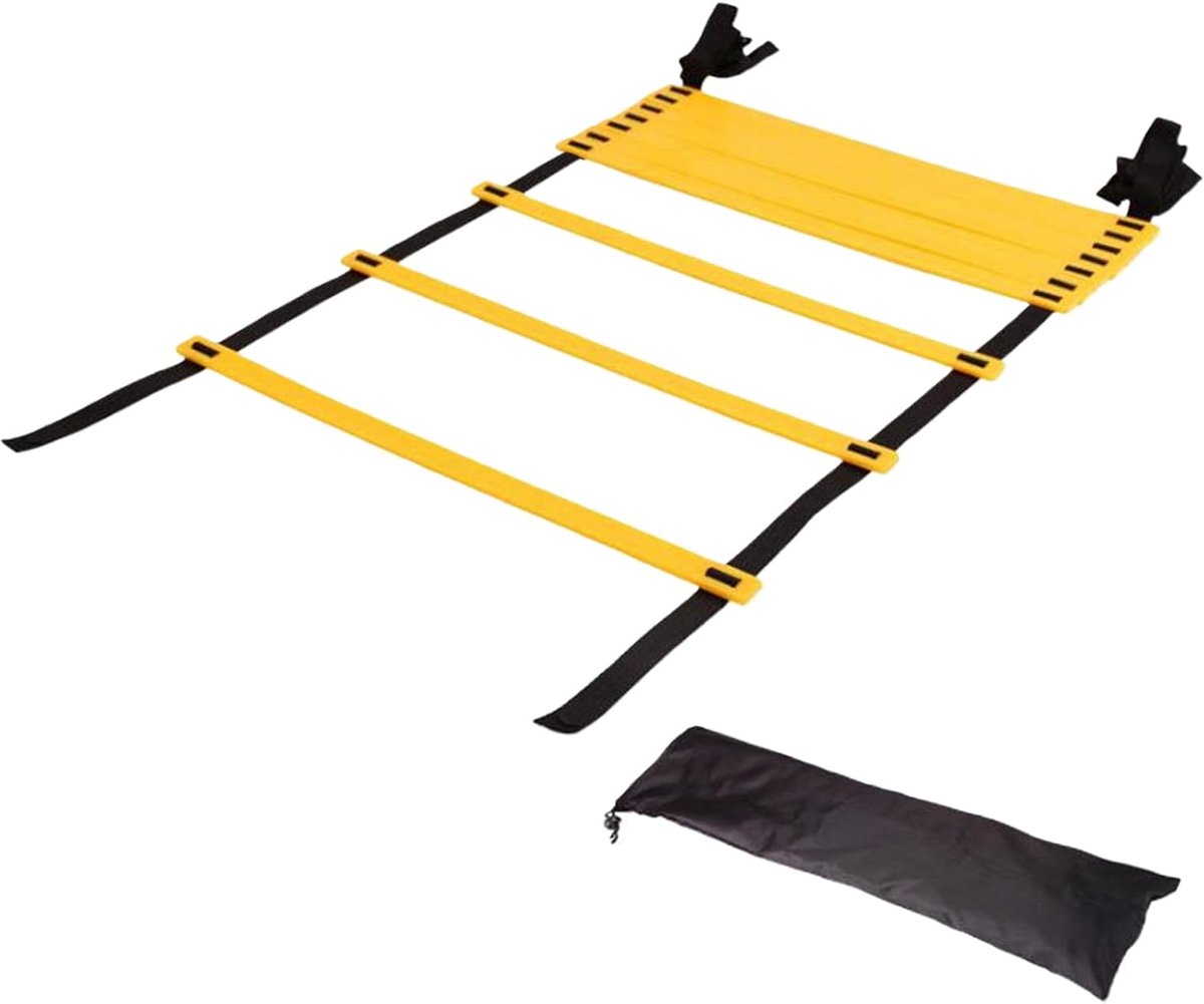 Trainingsladder - Snelheidsladder Oefenladder - Behendigheid Verbeteren - Snelle Montage - 500 cm - Zwart