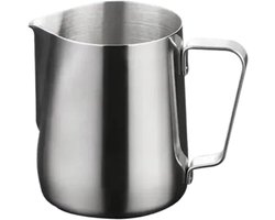 Melkopschuimkannen Set - Latte Art Kannen - Koffie Maken - Roestvrij Staal - 2 Stuks 150ml 350ml - Zilver
