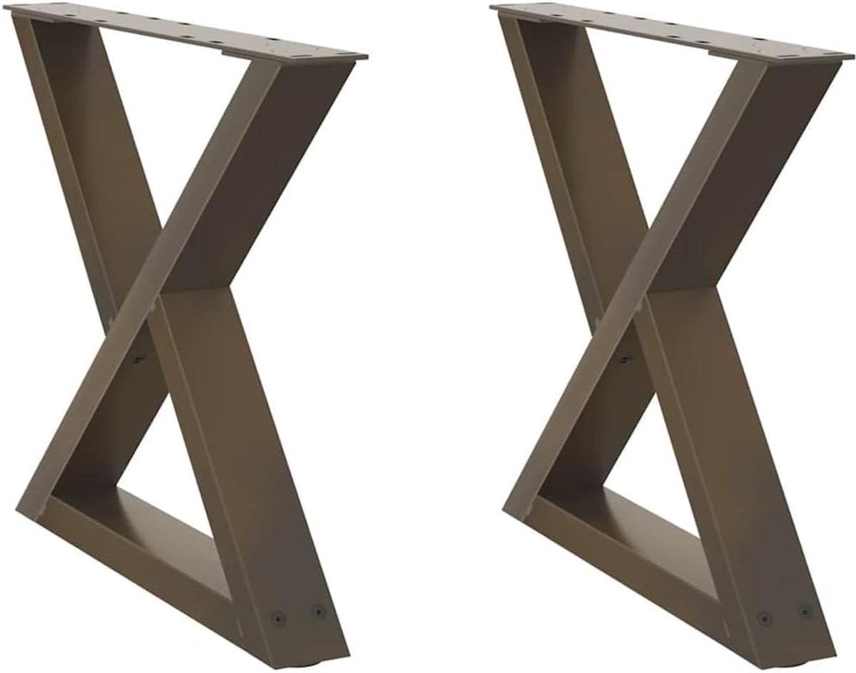 Salontafelpoten - Tafelonderstel - Meubel maken - Verstelbare poten - 50x42-433 cm - Natuurlijk staal