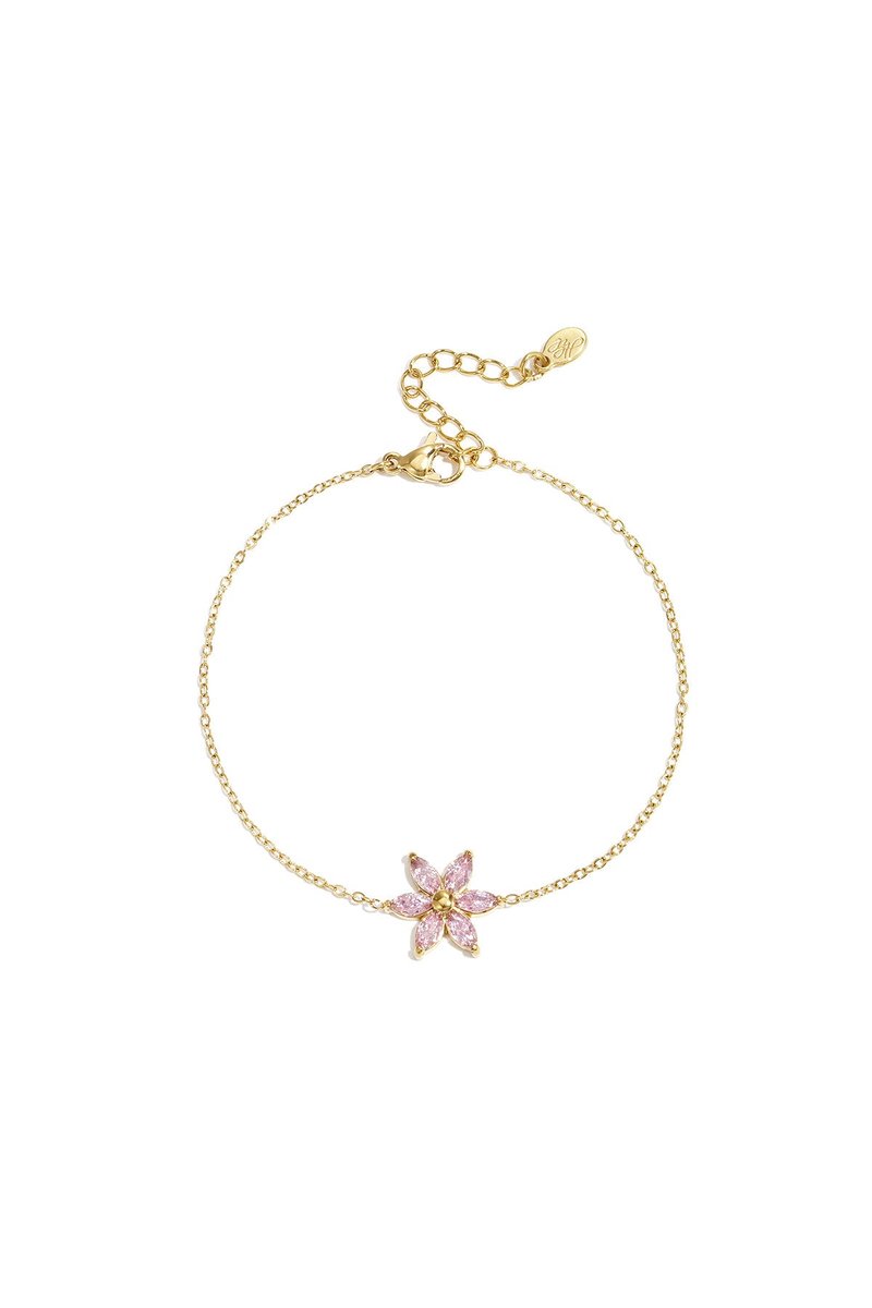 Armband met strass bloem