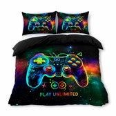 Vavida Dekbedovertrek - Eenpersoons 140 x 200 - Gamen - Controller - Gamekamer - Jongens - Game