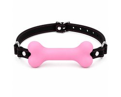 Bone Gag Roze met Verstelbare Band – Siliconen Mondstuk – Verstelbare Mondknevel voor Volwassenen