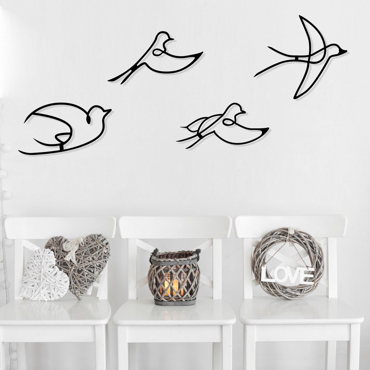 Asir - Wanddecoratie - Zwart - 30 x 16,5 cm