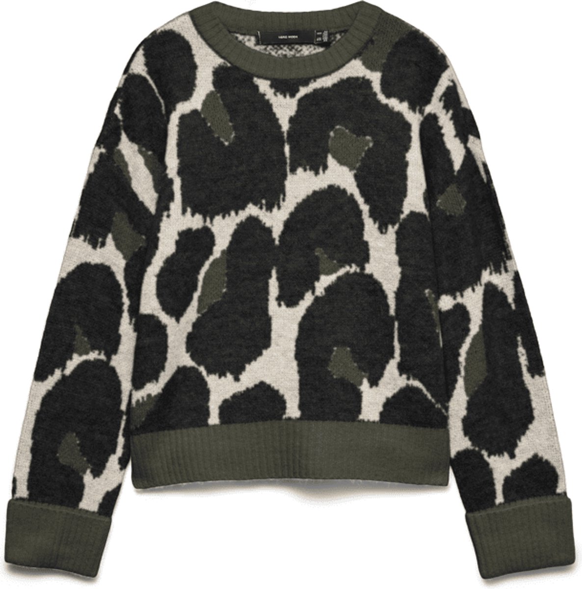 Vero Moda Vmleonie Ls O-neck Pullover Forest Night /black /birch | Maat: XS