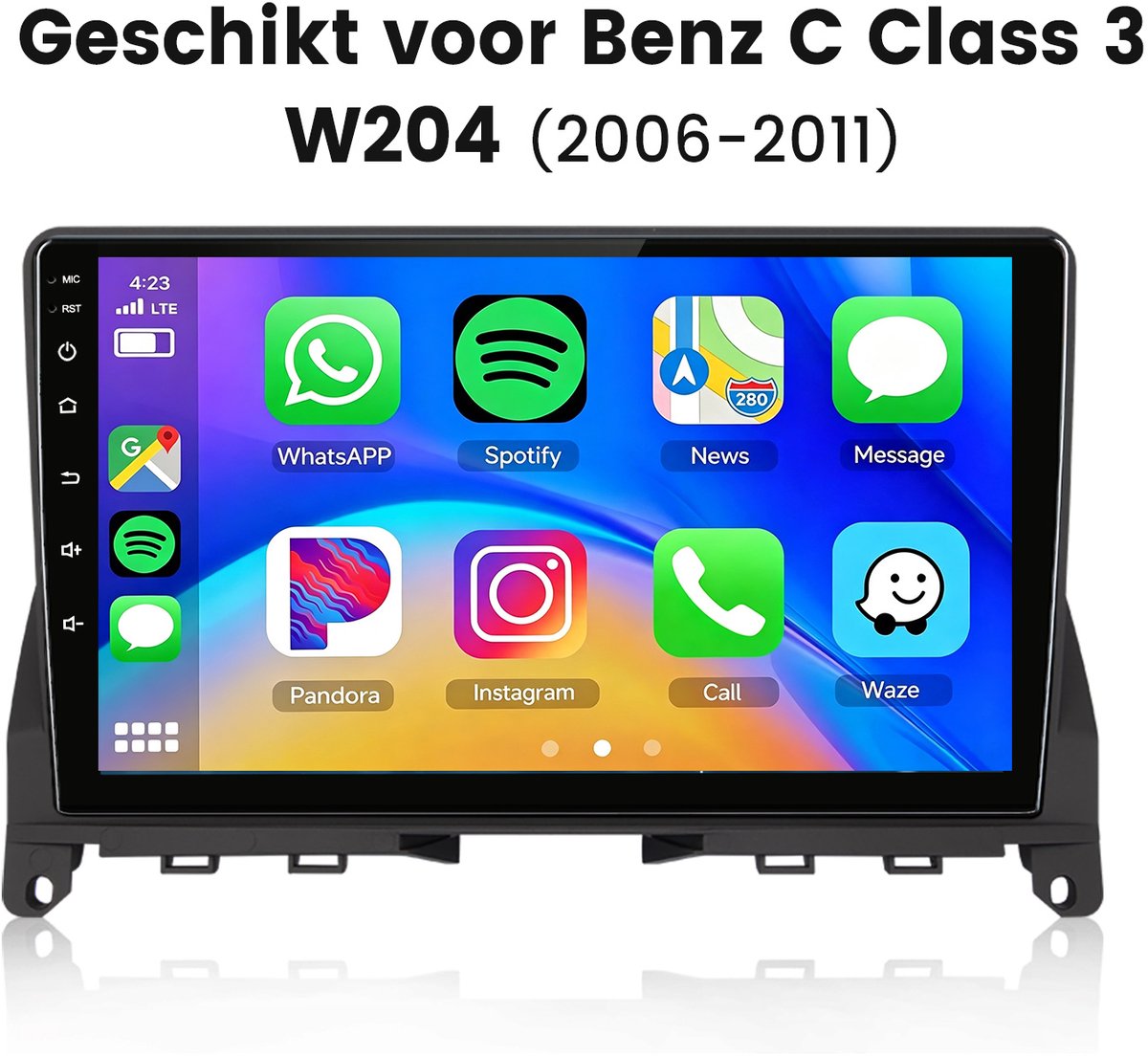 Cestovet LINUX Autoradio - Geschikt Voor Mercedes Benz C-Klasse W204 S204 - Draadloos Apple Carplay & Android Auto -FM,RDS,USB