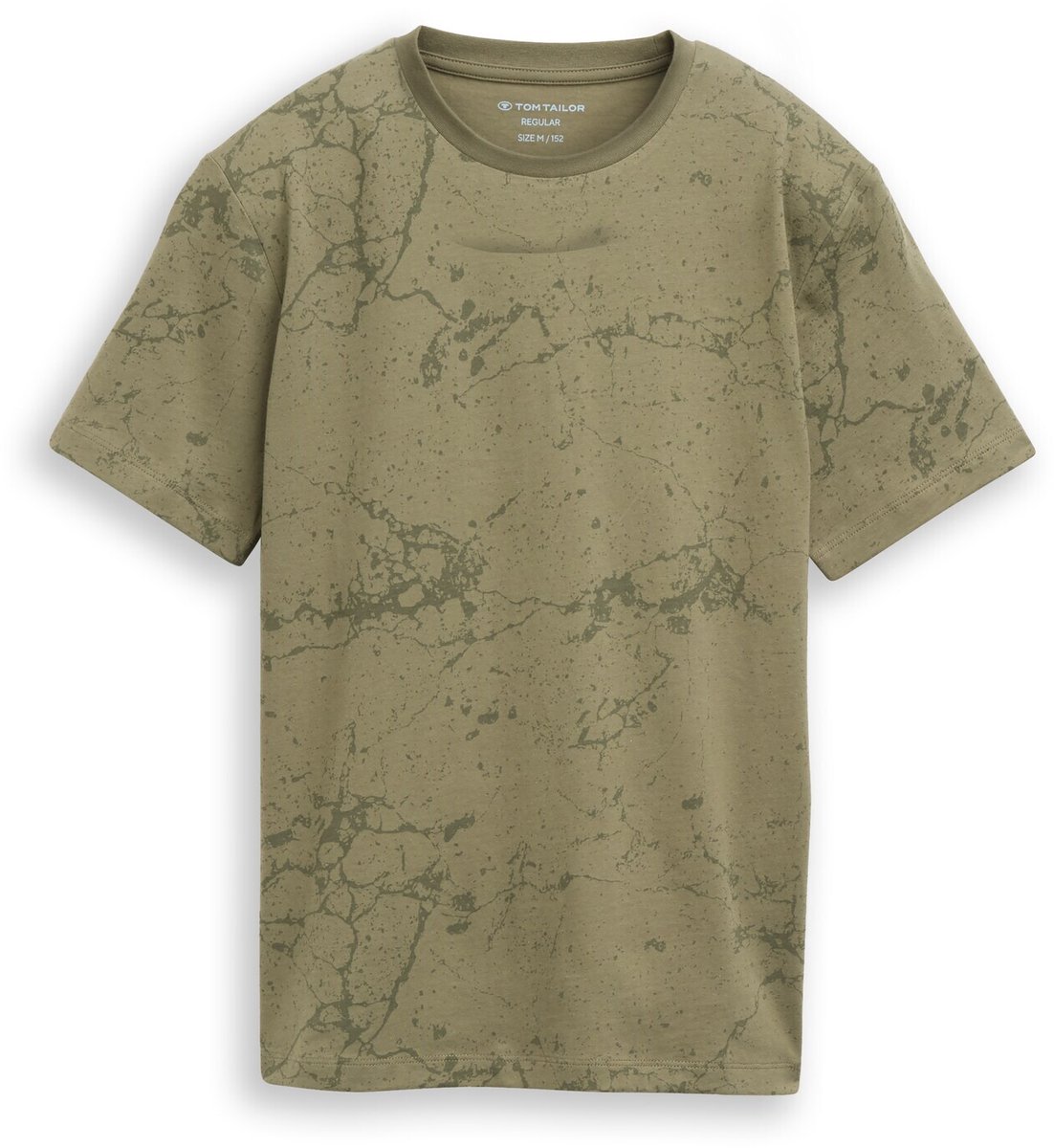 Tom Tailor - T-shirt met tie-dye-effect - Maat 128 - khaki natural lines