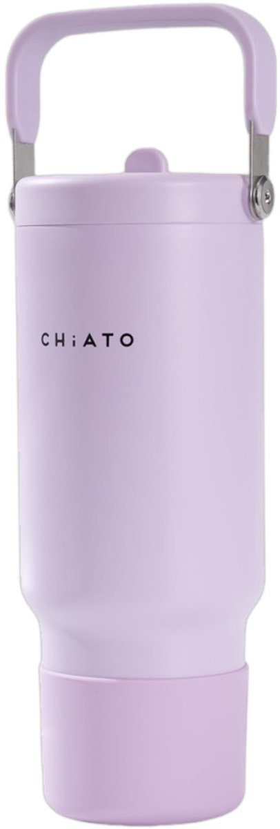 CHiATO Home freshSIP Soft Lavender geïsoleerde tumbler met een flipdeksel en rietje, 946 ml – Lavendel