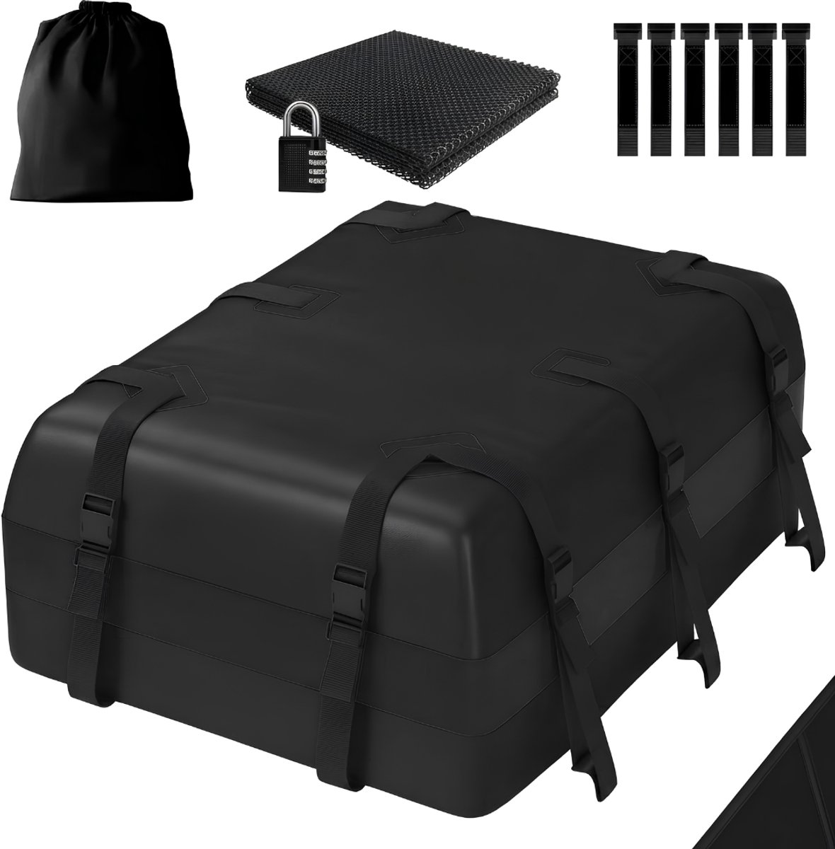 Lìon® Dakkoffer - Auto Dakkoffer - Dakkoffer met Dakdragers - Zwart - 130cm x 95cm x 44cm