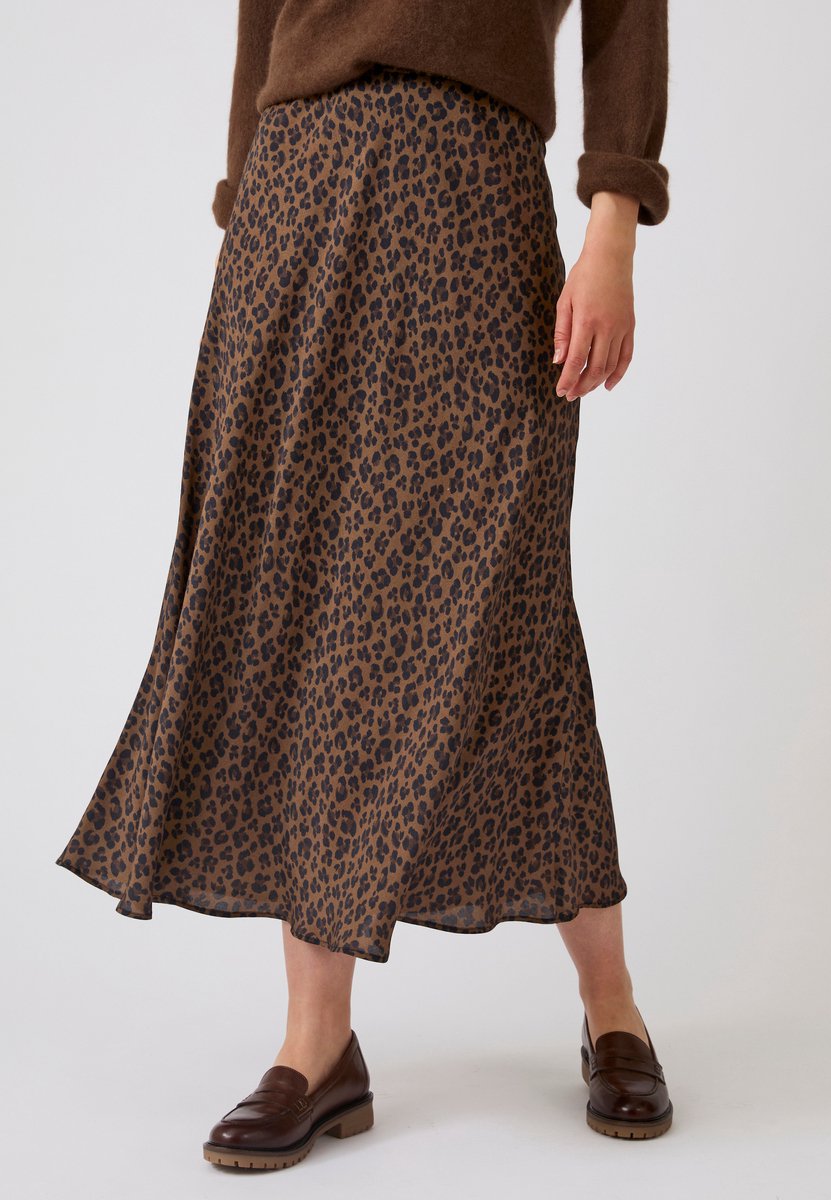 Damart - Zwevende rok met dierenprint - Dames - Bruin - 50