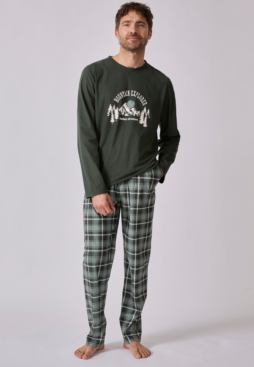 Damart - Thermolactyl pyjama met perzikhuidgevoel - Heren - Groen - M