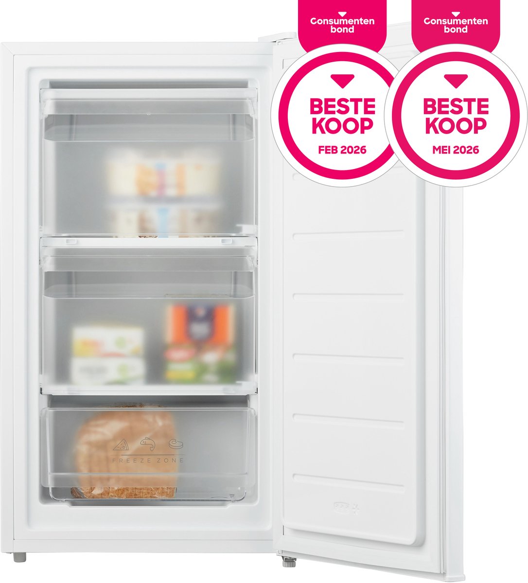 Tomado TFT4702W - Tafelmodel vriezer - 60 liter - 3 vrieslades - Energielabel E - Wit