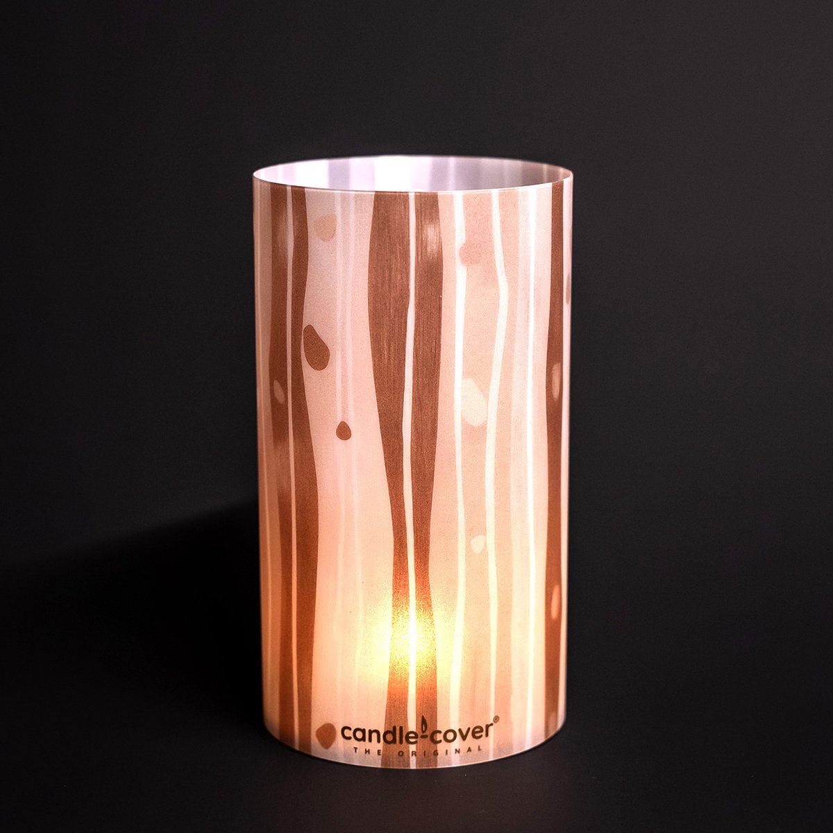Candle-Cover - Sand - trendy omhulsel voor (oplaadbaar) theelicht en waxinelicht - windlicht - 9 cm rond - 16 cm hoog