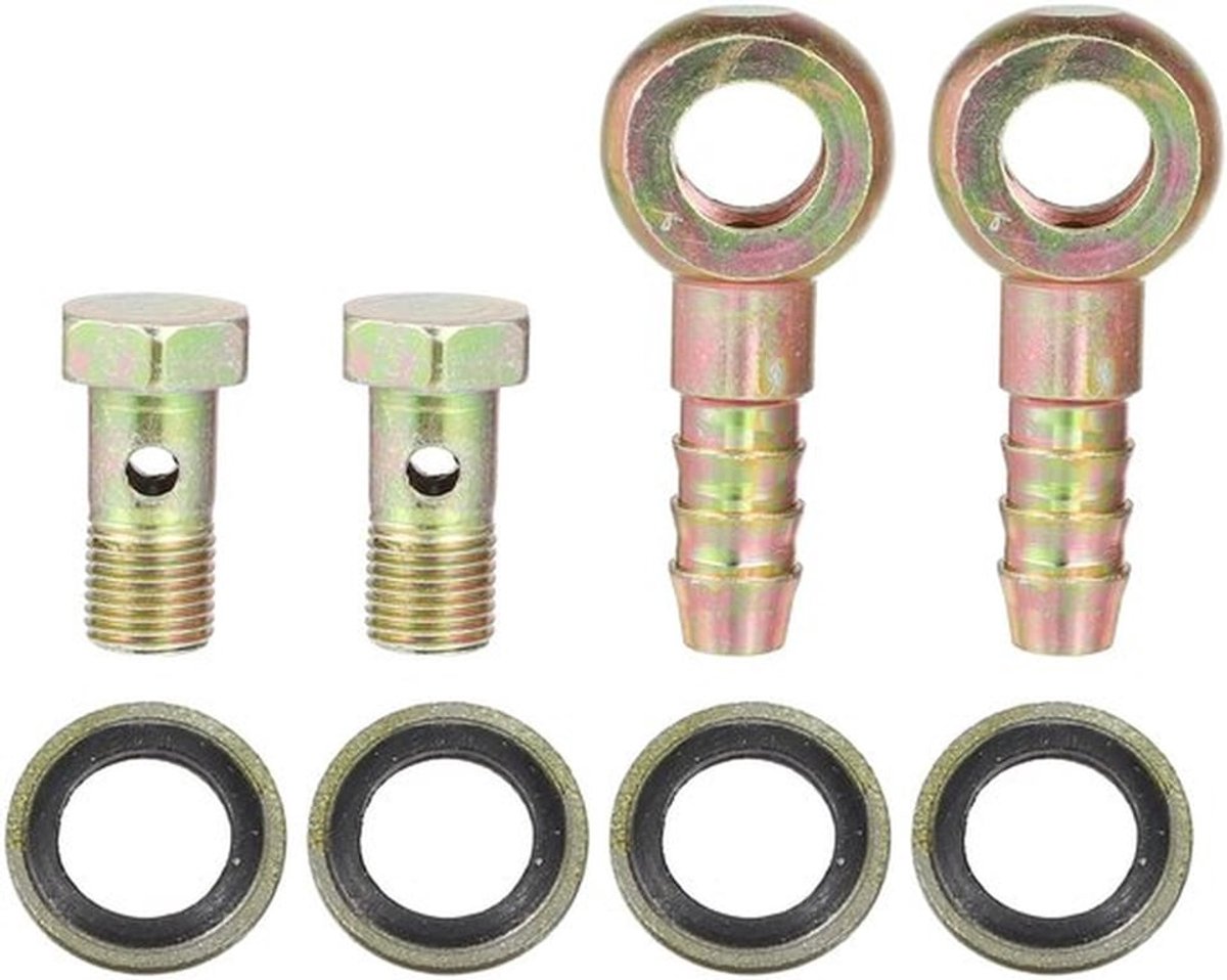 M10x1 Banjo Slang Barb Bout Fitting Adapter voor Auto (Set van 2)