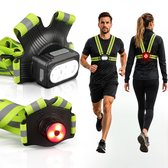 Gilet de course à pied Disciplined avec éclairage LED – lampes de course néon pour dames et messieurs – gilet de course USB-C rechargeable – éclairage de course avec bande réfléchissante – lampe de marche éclairage de course