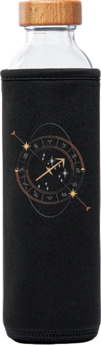 Flaska Sagittarius - Glazen drinkfles - 750 ml - Met beschermhoes