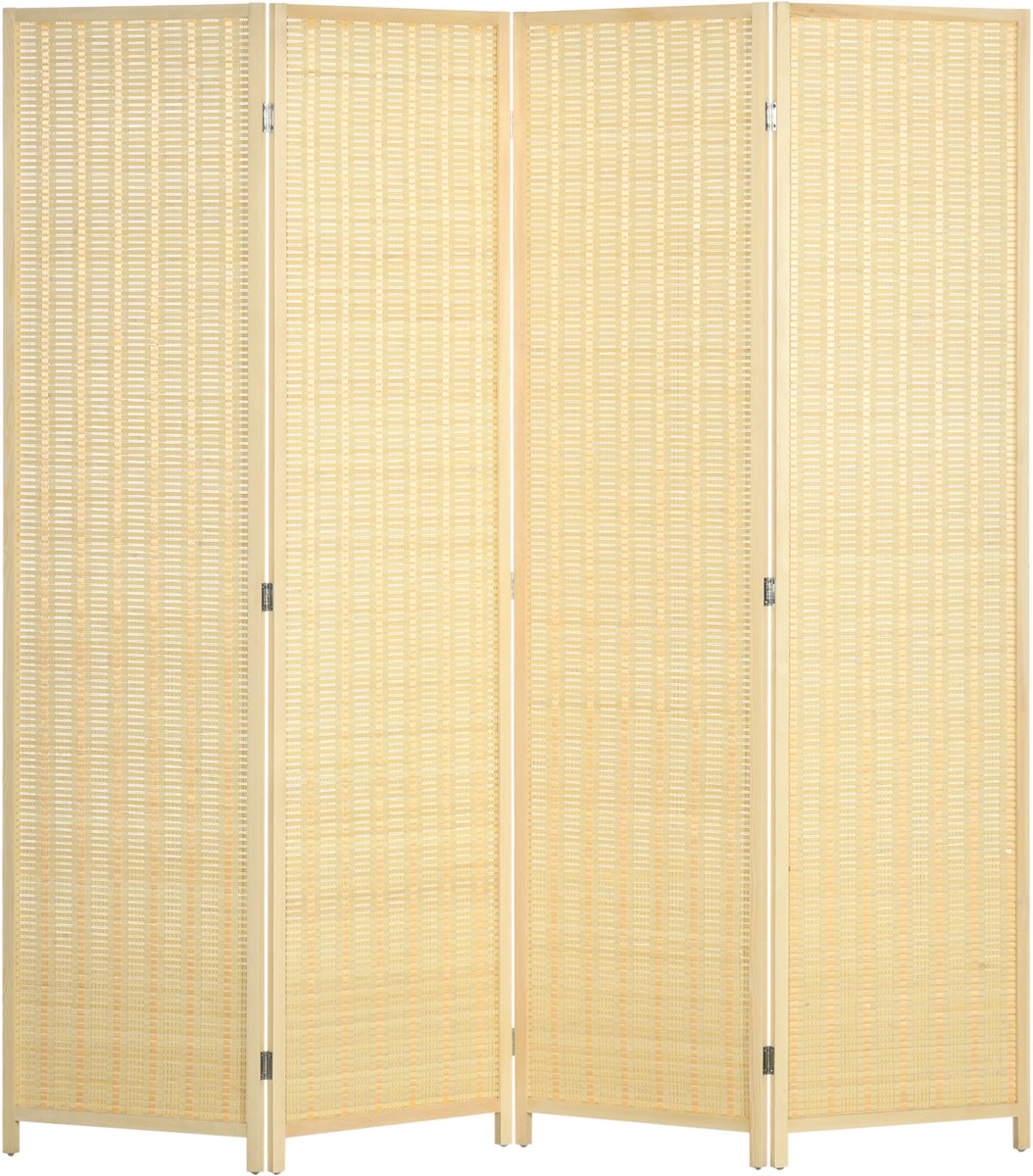 HOMCOM Kamerscherm - Bamboe - 180x180x1,4 cm - Natuurlijk hout