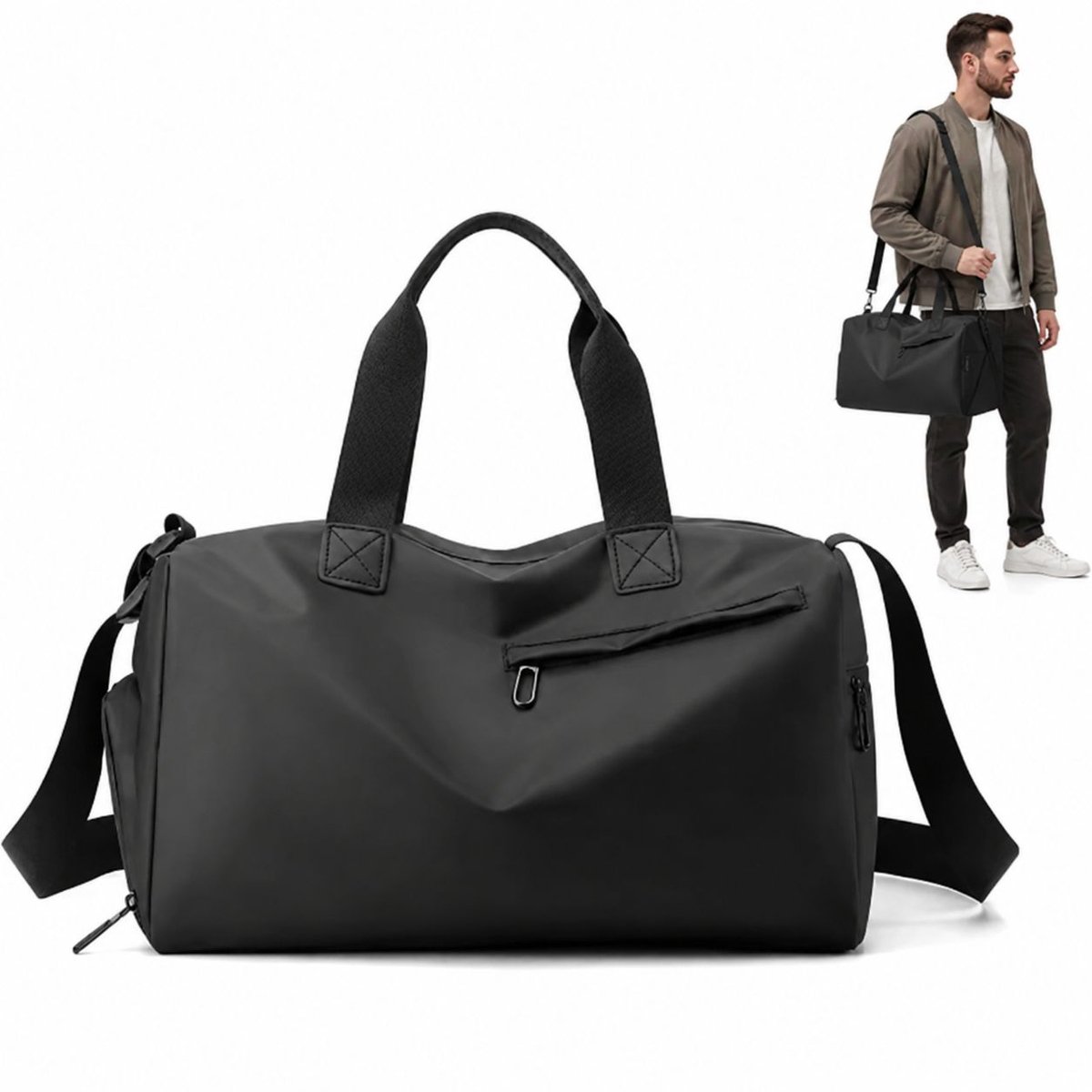 Bobypet - Reistas - handbagage tas 40 x 25 x 20 cm - compacte underseater en weekendtas - zwart