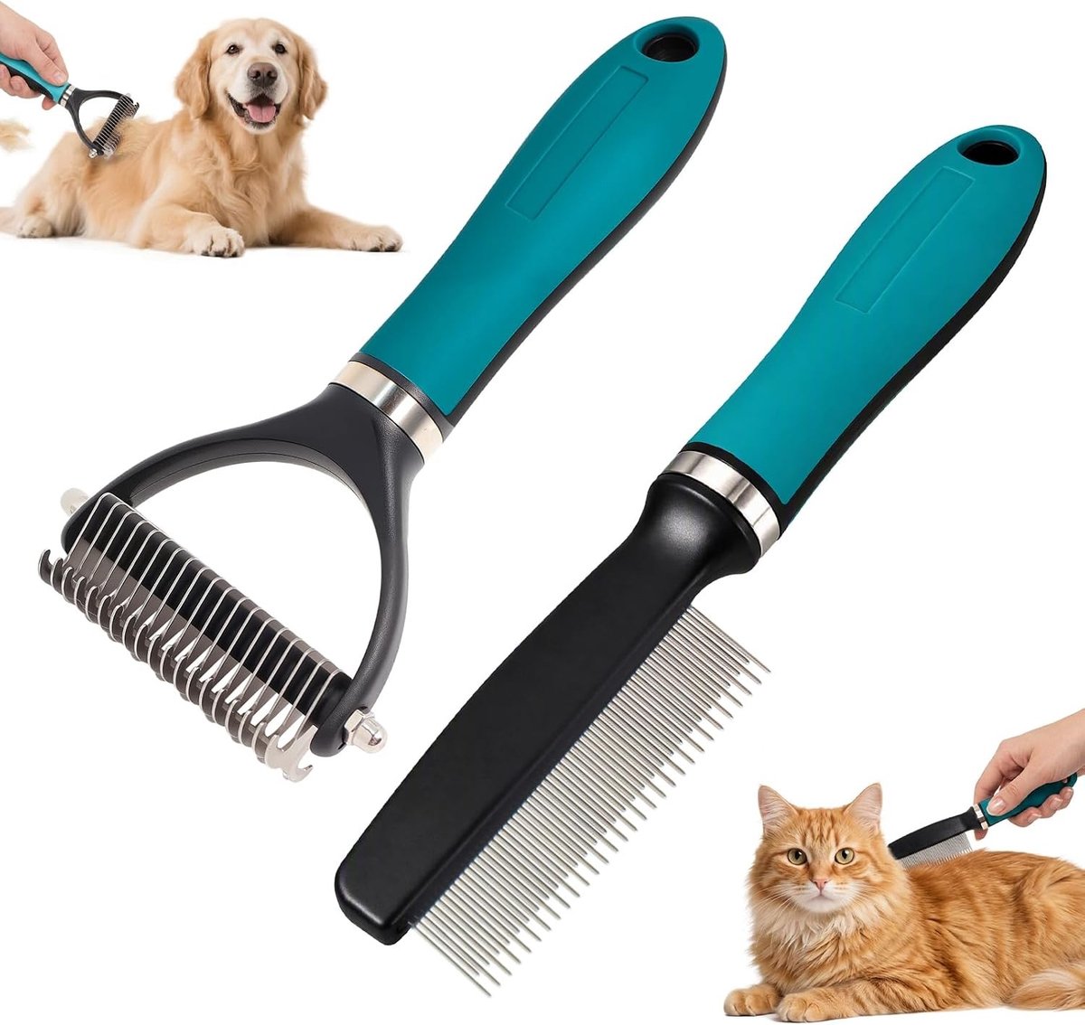 Zachte stoomborstel voor katten - Grijs - 20 cm - Borstel met zachte haren - Voor kattenverzorging