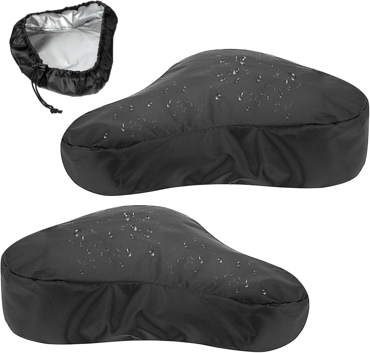 Zadeldekje voor fiets - Zwart - 25 x 26 cm - Waterdicht Oxford Stof - Universeel voor Verschillende Fietsen