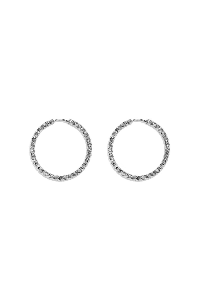 Niva - Oorringen - Stainless Steel - - Zilver