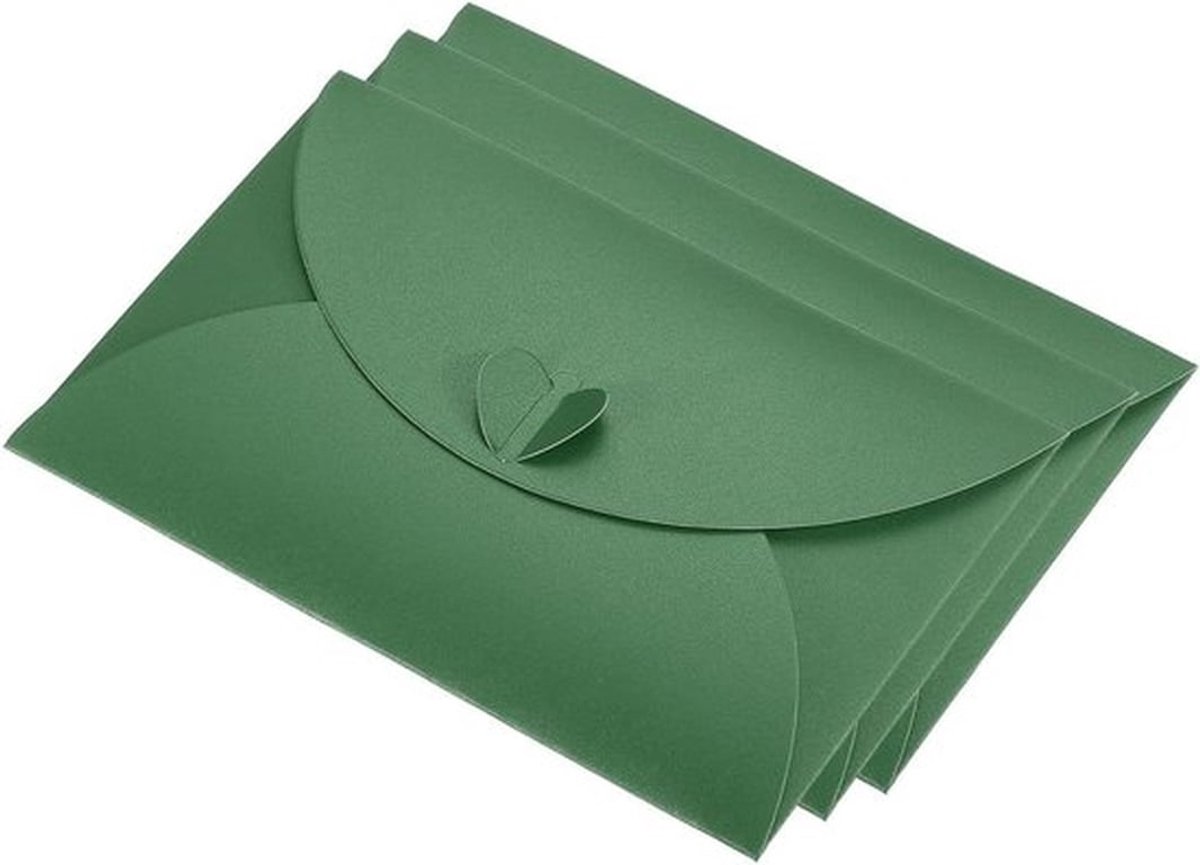Cadeaubonnen enveloppen 50 stuks hartvormige sluiting voor verjaardagen en bruiloften donkergroen