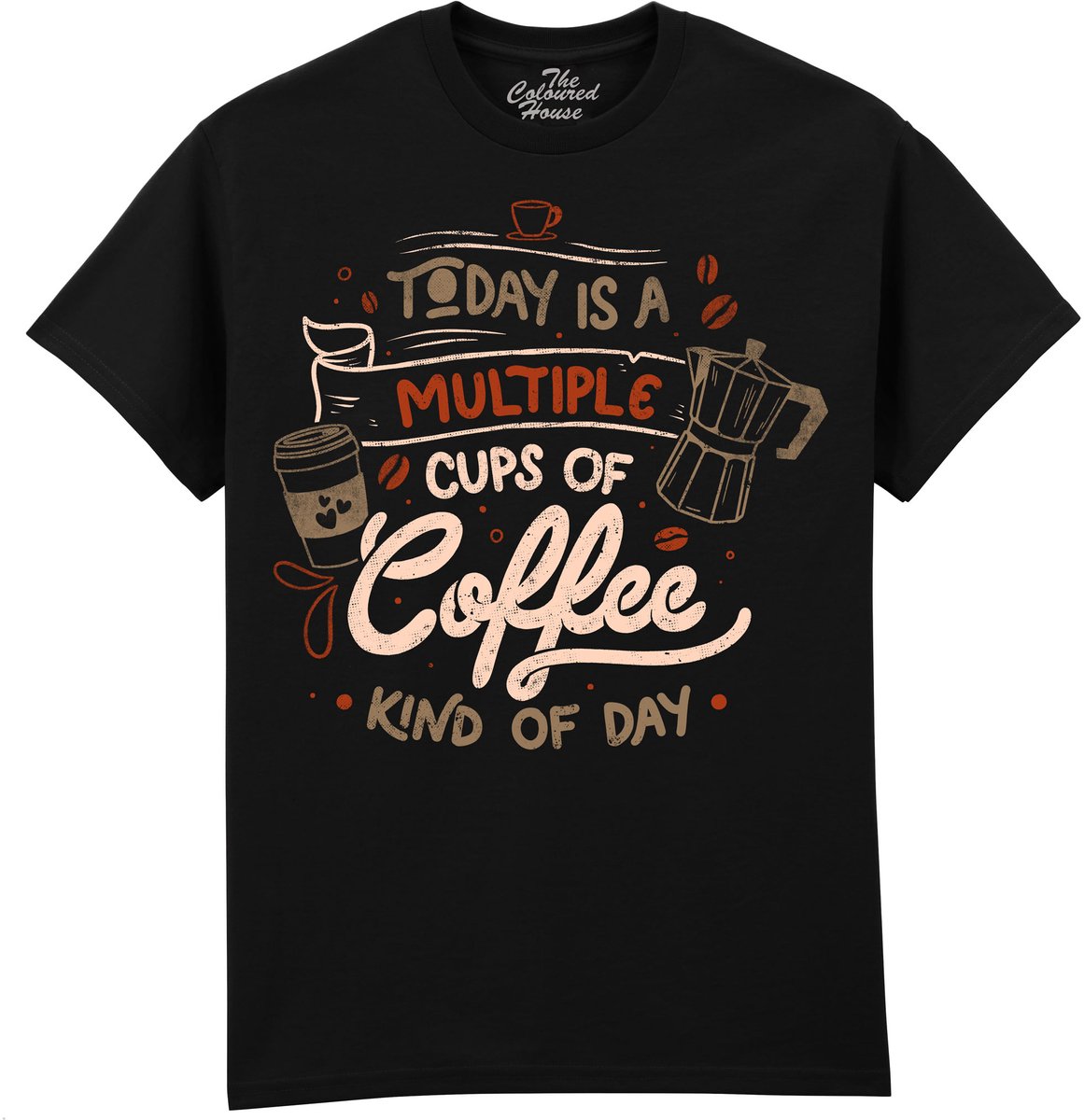 Koffie Multiple Cups Of Coffee The Coloured House T-shirt 3XL