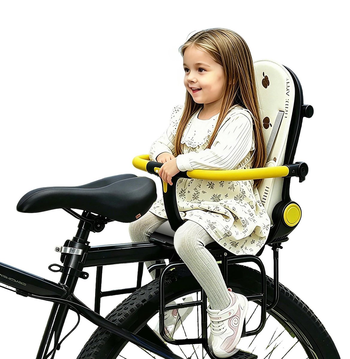 Solidchoice - Kindvriendelijke Fietsstoel met Verstelbare Rugleuning