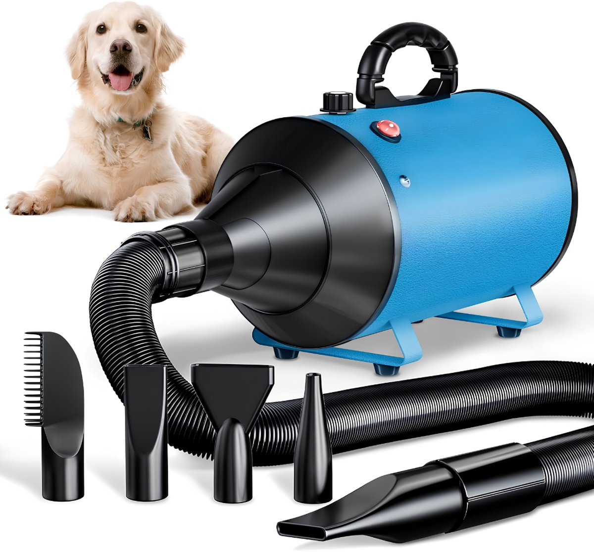 TYR® Hondenhaardroger - Hondenfohn - 5-in-1 Trimmer Voor Huisdieren - Blauw - 41cm x 19cm x 13cm