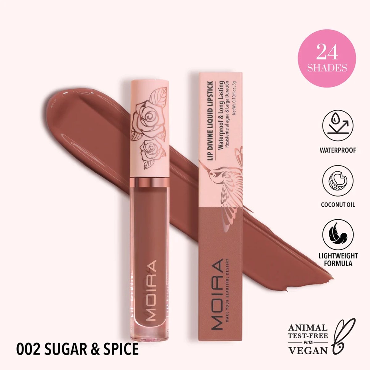 Moira - Lip divine - Liquid lipstick - 02 - Sugar & Spice